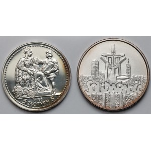 100.000 złotych 1990 Solidarność i KOPIA Konstytucja Parchimowicz, NEFRYT - zestaw (2szt)