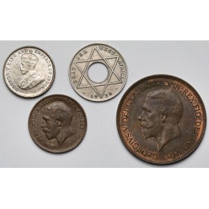 Wlk. Brytania i Kolonie, od 1/10 penny do 10 centów 1918-1936 - zestaw (4szt)