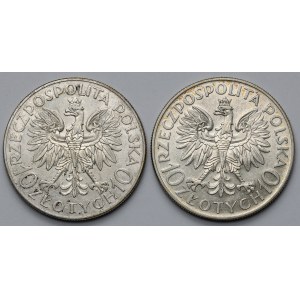 10 złotych 1933 Sobieski i Traugutt - zestaw (2szt)