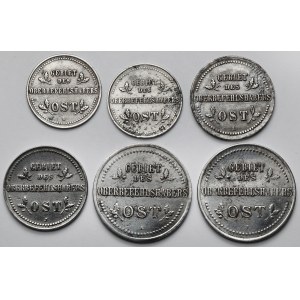 Ober-Ost. 1-3 kopiejki 1916 - komplet (6szt)