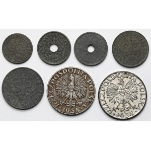 Generalna Gubernia, 1-50 groszy 1923-1939 - zestaw (7szt)