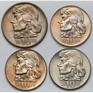 10 złotych 1966-1973 Kościuszko - zestaw (4szt)