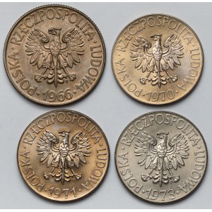 10 złotych 1966-1973 Kościuszko - zestaw (4szt)