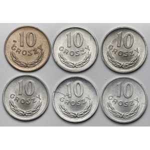10 groszy 1949-1972 - zestaw (6szt)