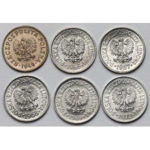 10 groszy 1949-1972 - zestaw (6szt)