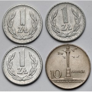 1-10 złotych 1957-1968 - zestaw (4szt)