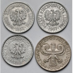 1-10 złotych 1957-1968 - zestaw (4szt)