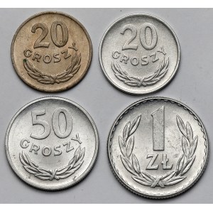 20-50 groszy i 1 złoty 1949 - zestaw (4szt)