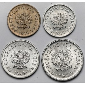 20-50 groszy i 1 złoty 1949 - zestaw (4szt)