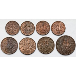 1-5 groszy 1935-1939 - zestaw (8szt)