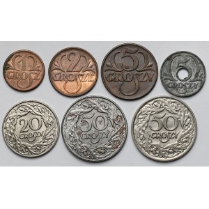 1-50 groszy 1923-1939 - zestaw (7szt)
