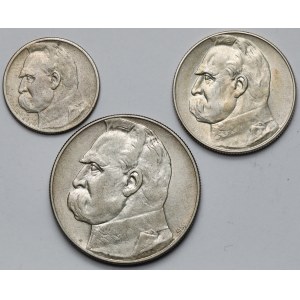 2-10 złotych 1934-1936 Piłsudski - zestaw (3szt)