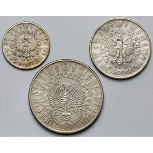 2-10 złotych 1934-1936 Piłsudski - zestaw (3szt)