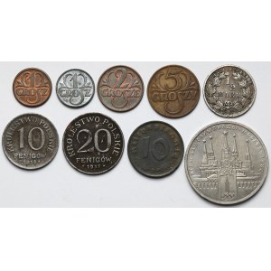 Głównie Polska, Monety groszowe - zestaw (9szt)