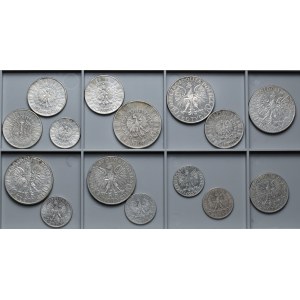2-10 złotych 1932-1936, w tym Sobieski - zestaw (15szt)