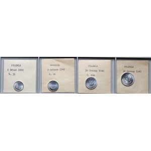1 - 20 groszy 1949 Al - zestaw (4szt)