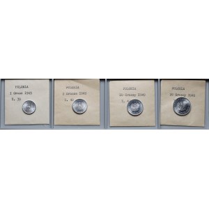 1 - 20 groszy 1949 Al - zestaw (4szt)