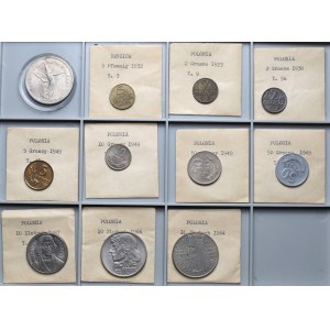2-50 groszy i 5-10 złotych 1923-1967 w tym Nike 1928 - zestaw (11szt)