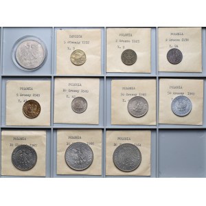 2-50 groszy i 5-10 złotych 1923-1967 w tym Nike 1928 - zestaw (11szt)