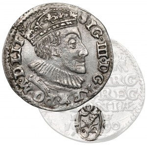 Zygmunt III Waza, Trojak Olkusz 1590 IF - Lewart w PROSTEJ tarczy
