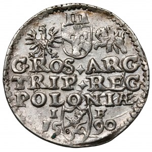 Zygmunt III Waza, Trojak Olkusz 1590 IF - Lewart w PROSTEJ tarczy