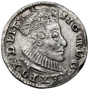 Zygmunt III Waza, Trojak Olkusz 1590 - Lewart w ozdobnej