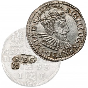 Zygmunt III Waza, Trojak Olkusz 1593 - odwrócone N - rzadki