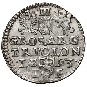 Zygmunt III Waza, Trojak Olkusz 1593 - znak pod Lewartem