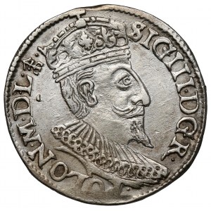 Zygmunt III Waza, Trojak Olkusz 1595 - znak na Aw.