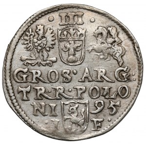 Zygmunt III Waza, Trojak Olkusz 1595 - znak na Aw.