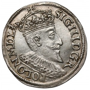 Zygmunt III Waza, Trojak Olkusz 1595 - znak na Aw.