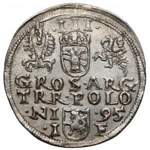 Zygmunt III Waza, Trojak Olkusz 1595 - znak na Aw.