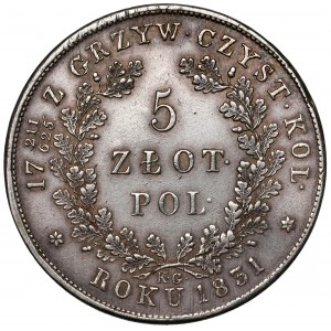 Powstanie Listopadowe, 5 złotych 1831 KG