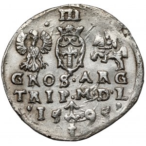 Zygmunt III Waza, Trojak Wilno 1595 - Prus - późny
