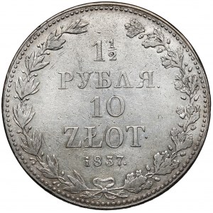 1-1/2 rubla = 10 złotych 1837 MW, Warszawa - wąska data