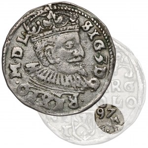 Zygmunt III Waza, Trojak Lublin 1597 - Ecke - rzadki