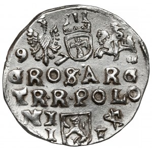 Zygmunt III Waza, Trojak Lublin 1597 - Ecke - data przy Orle