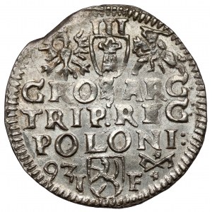 Zygmunt III Waza, Trojak Poznań 1593 - inna korona - piękny