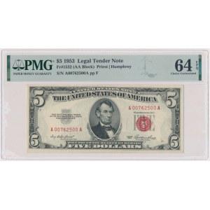 USA, 5 Dollars 1953