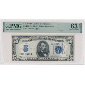 USA, 5 Dollars 1934 - Silver Certificate