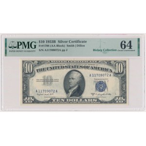 USA, 10 Dollars 1953 - Silver Certificate