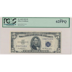 USA, 5 Dollars 1953 - Silver Certificate