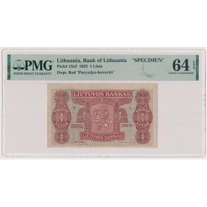 Lithuania, 1 Litas 1922 SPECIMEN