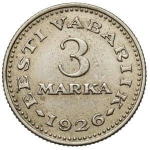 Estonia, 3 marka 1926 - rzadkie
