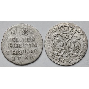 Niemcy, Prusy, 1/12 talara 1764 i Szóstak 1757 - zestaw (2szt)