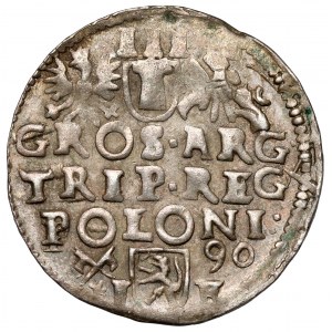 Zygmunt III Waza, Trojak Poznań 1590 IF - bardzo ładny