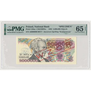 2 mln zł 1992 - WZÓR - A 0000000 - No.0071