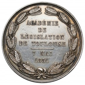 Francja, Medal 1851 - Acedemie de Legislation de Tolouse