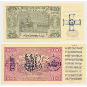 50 i 100 złotych 1948 - z nadrukami okolicznościowymi (2szt)