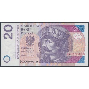 20 zł 2016 BX - 0000019 - niski numer